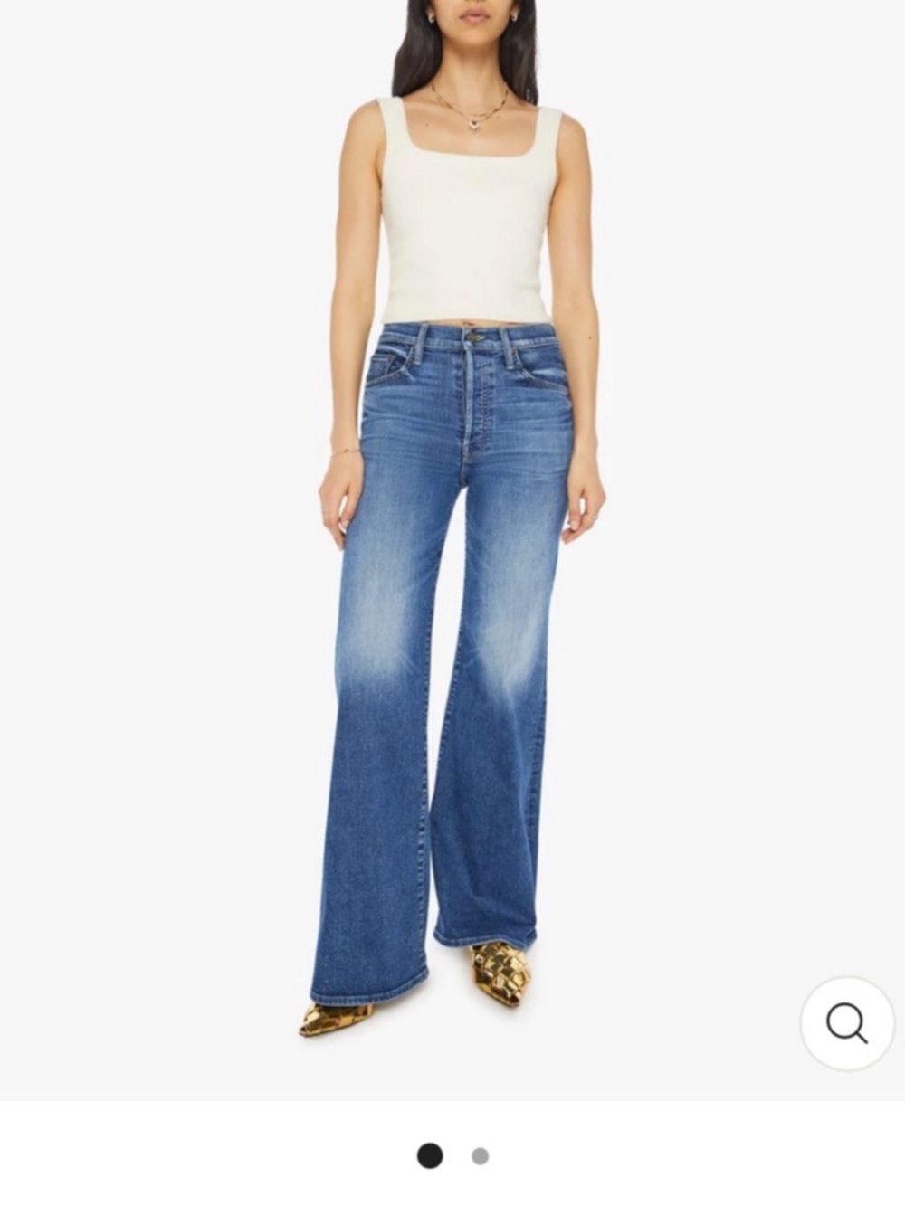 Mother Lil' Tomcat Roller Sneak Flare Jeans in Blue Waist 27